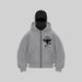 Men's Clothing American Style Double Hooded Loose Ninja Punk Style Gothic Cardigan Zipper Hooded Sweatshirt_viptrois.com