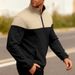 Men's Heavyweight Zip-Up Sweatshirt – Winter Stand Collar Casual Hoodie (S-XXXL, Color Block)_viptrois.com