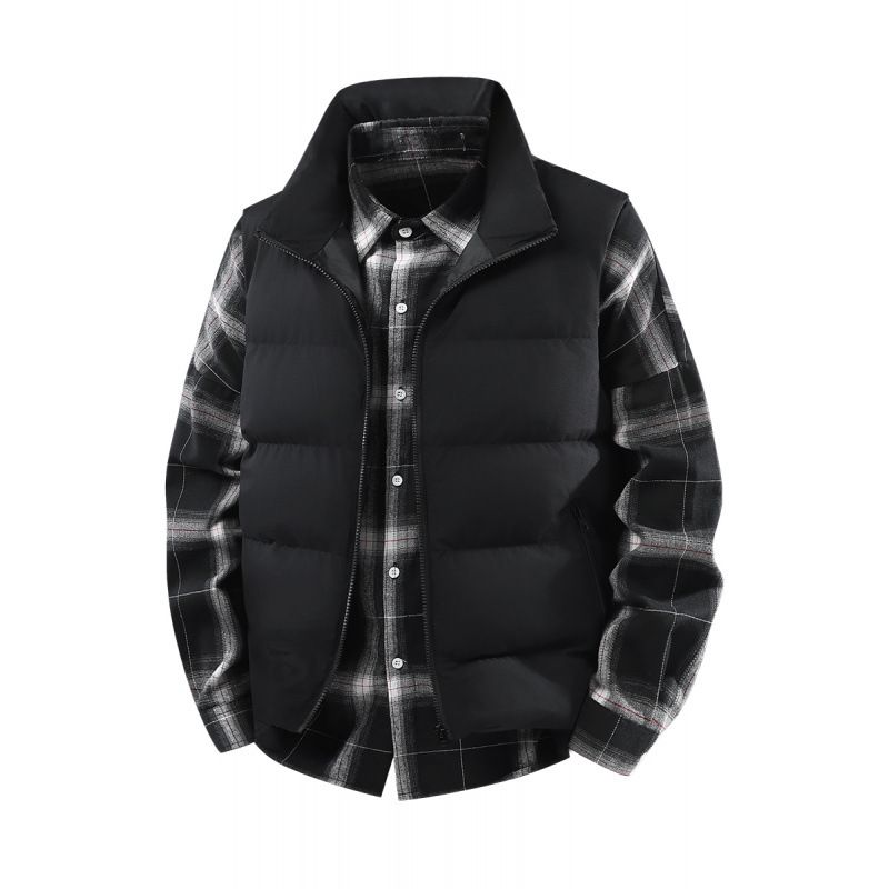 Men's Clothing Oversized Vest Jacket - Lightweight Stand Collar Sleeveless Vest For Casual Wear (Grey, Black, Red, Blue) - L/XL/2XL/3XL/4XL/5XL/M_viptrois.com