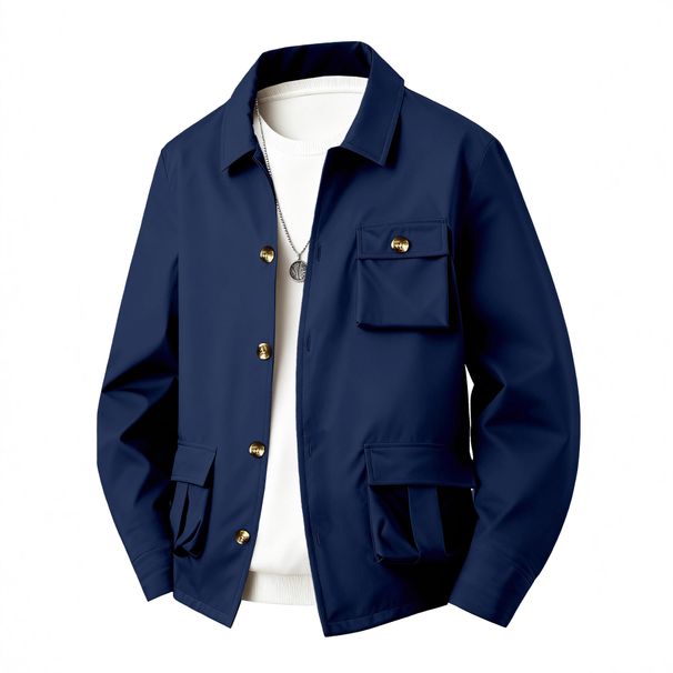 Men's Waterproof Workwear Jacket - Multi-Pocket Utility Coat With Hood (Black/Gray/Army Green/Khaki/Navy, S-XXXL)_viptrois.com
