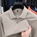 100% Cotton Long Sleeve Polo Shirt T-Shirt Men's Spring And Autumn New Style Turn-Down Collar Solid Color Business_viptrois.com