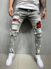 New Men's Slim Fit Ripped Pants New Men's Painted Jeans Factory Direct Sale_viptrois.com