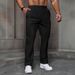 Men's Clothing Four Seasons New Leisure Jacquard Drawstring Loose Leisure Solid Color Pocket Sports Trousers Men_viptrois.com