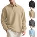 Tactile Jacquard Polo Shirt – Men’s Textured Long-Sleeve Button-Up (Minimalist, Breathable Polyester, Relaxed Fit, S-3XL, Elevated Basics)_viptrois.com