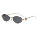 Oval Metal Eyeglass Frames With Pearl Accents Frameless Design Compatible With Prescription Non-Prescription Lenses ( Blue Light Filter Options)_viptrois.com
