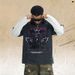 Trendy Hip-hop Washed Vintage Print Patchwork Long-sleeve T-shirt Men Women, High Street Fashion For Spring And_viptrois.com