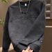 Loom Autumn Winter New Versatile Trendy Pullover Steel Print Letter Gradient Top Men's Fleece Lined Long Sleeve Casual_viptrois.com