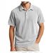 Men's Half-Zip Waffle Knit Polo Shirt - Breathable Short Sleeve Casual T-Shirt, Loose Fit, Solid Color, Trendy Streetwear For Summer & All Seasons_viptrois.com
