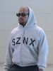 KANYE Kanye Same Style Shanghai Concert Periphery Limited Gray Coat Zipper Hooded Sweater Couple Hoodie_viptrois.com