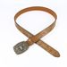 Cross-border Western Denim belt cow head big plate buckle Retro Youth Retro men's and women's punk leather Street Belt_viptrois.com