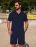 Men's Clothing Summer Short Sleeved Polo Shirt Casual Pants Two Piece Suit Short Sleeved Shorts Summer Suit_viptrois.com