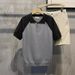 Men's Clothing Stylish Contrast Color Knit Casual Short Sleeve Collared T-Shirt For Summer, Breathable & Comfortable Fit (Grey/White, Sizes M-3XL)_viptrois.com