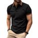 Men's Clothing Men's Solid Color Short Sleeved Lapel Polo Shirt_viptrois.com