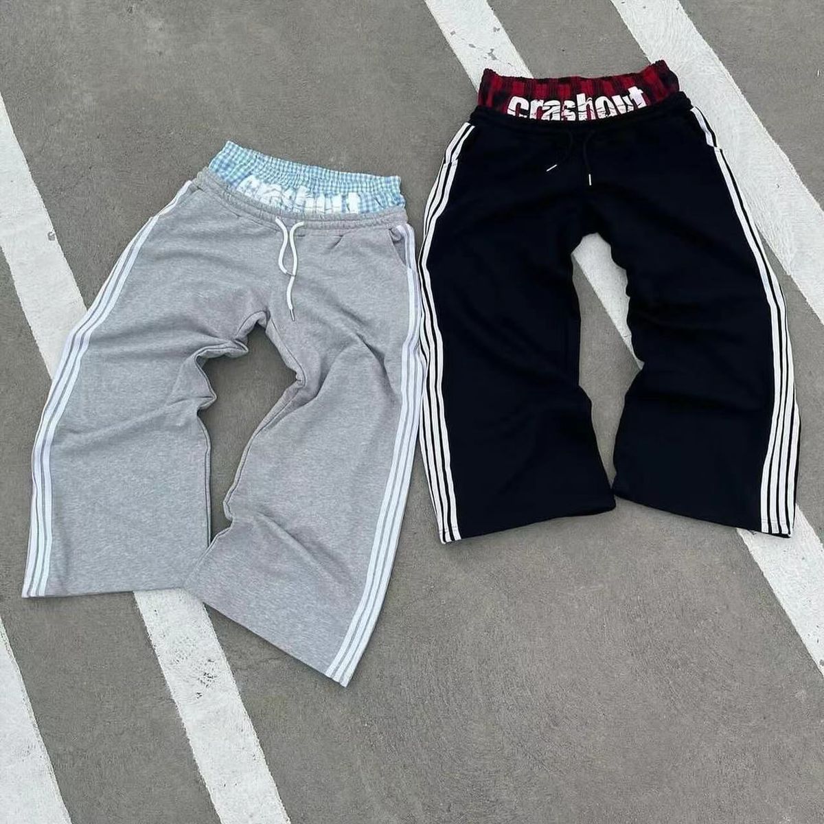 Men's Clothing Hip Hop Street Double Waist Casual Sports Pants High Street Fashion Personality Versatile Trousers_viptrois.com