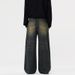 Men's Clothing & Archer0603 & Retro Washed American High Street Yellow Mud Color Wide Leg Jeans Men's Floor Length Distressed Straight Leg Pants_viptrois.com