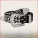 Y2K Wide Belt For Women With Decorative Willow Nails Rhinestone Detail European American Fashion Casual Polyester Synthetic Leather_viptrois.com