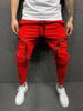 2025 Men's Small Leg Zipper Slim Fit Backpack Pocket Fitness Sports Men's Casual Pants_viptrois.com