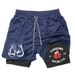 Men's, Quick Drying, Basketball, Beach, Muscle, Compression Gym Shorts, Boxing Printed Sports Pants, Double Layered Fitness_viptrois.com