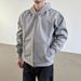 Men's Oversized Zip Up Hoodie - Casual Fleece Hooded Sweatshirt - Basic Solid Color Cropped Jacket For Spring Fall Winter_viptrois.com