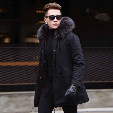 Pie Overcome Men's Whole Mink Liner Winter New Fur Integrated Coat Imitation Mink Velvet Medium And Long Fur Coat_viptrois.com