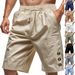 Men's Linen Summer Shorts – Relaxed Fit 5" Breathable Beach Shorts With Button Details – Lightweight & Quick-Dry For Travel, Gym & Casual Wear_viptrois.com