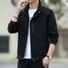 Men's Military Style Work Jacket – Slim-Fit Stand Collar Zip-Up Casual Coat With Utility Pockets (Regular & Fleece-Lined Options)_viptrois.com