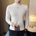 Monochrome Man- Autumn Winter New Long Sleeve Knitted Sweater Men's Textured Slim Fit Business Round Neck Base Shirt Export Cross-Border_viptrois.com