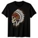 Fantasy Skull Headdress Mens 100% Cotton T-shirt Mens Tees Top Graphic Illustration Tee_viptrois.com