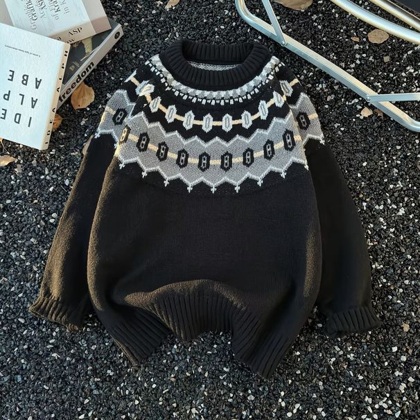 Men's Clothing Round Neck Knit Sweater For Men Men's Slim-Fit Crewneck Sweater – Stylish Knit Pullover For Autumn & Winter (Grey/Black/Brown)_viptrois.com