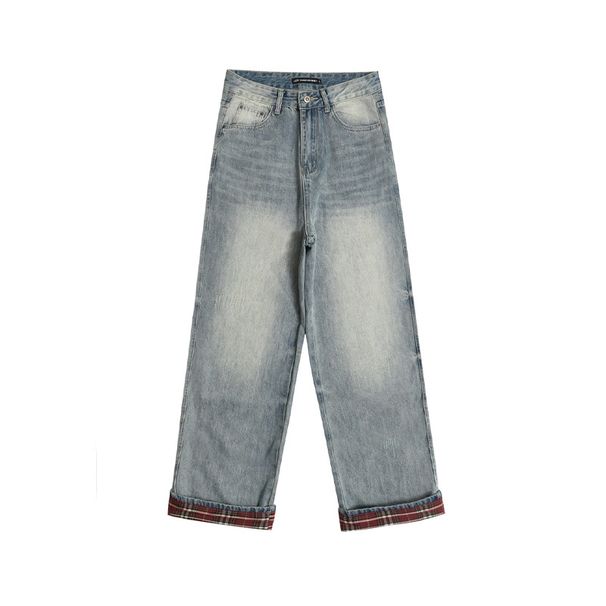 American Style Washed Vintage Loose Wide-Leg Versatile Trendy Brand Men's Summer Straight Casual Jeans_viptrois.com