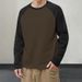 boy Spring Hong Kong Ins Super Popular Patchwork Long Sleeve T-Shirt Men Loose Trendy Harajuku BF Style Mid-Sleeve Base_viptrois.com