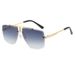 Frameless double beam gradiet suglasses with polygoal cut edges, tredy fashioable suglasses, ad cocave shaped_viptrois.com
