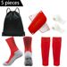 5 Piece Set For Outdoor Activities, Non Slip Football Socks, Outdoor Socks, Bandages, Shin Guards, Sports Drawstring Bag_viptrois.com