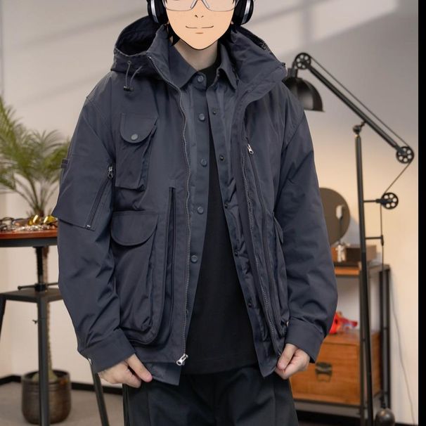 Autumn Winter Casual Two-Piece Set Structured Style Multi-Functional Workwear Versatile Cotton Jacket Light Luxury_viptrois.com