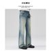 Men's Clothing Spring And Summer Gradient High Street Neutral Wide Leg Loose Baggy Jeans Flared Jeans For Men And Women_viptrois.com