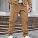 Men's Utility Cargo Pants – Multi-Pocket Tactical Trousers With Adjustable Drawstring Waist (Straight-Leg, Heavyweight Cotton Blend)_viptrois.com