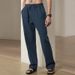 Men's Clothing Men's Linen Casual Pants - Breathable Loose Fit Trousers For Spring & Summer, Comfortable Straight Leg Pants With Drawstring Waist_viptrois.com