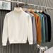 Turtleneck Sweater Men's Winter Solid Color Casual Inner Lining Line Coat Japanese Trend Simple Handsome Pullover Knitted Sweater_viptrois.com
