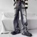 2025 American Lumberjack Jeans Men's Vibe Niche Design Raw Edge Loose Straight Casual Mopping Trousers Men_viptrois.com