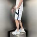 Men's Color Blocked Ice Silk Shorts Quick Drying Trendy Elastic Waist Drawstring Sporty Casual Five Point Pants Summer Bottoms_viptrois.com