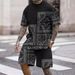 Men's Clothing Autumn And Winter Fashion Simple 3D Digital Printing Sports Leisure Men's Round Neck Sweatshirt Sweatpants Suit_viptrois.com