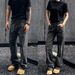 Dark Gray Vibe Pants Men's Spring And Autumn Style American Retro Jeans Slim High Street Casual Straight Workwear Trousers_viptrois.com