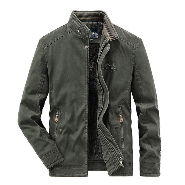 Men's Clothing Casual Workwear Outerwear Autumn And Winter Style Middle Aged Dad Winter Velvet Thickened Jacket Cotton Clothes_viptrois.com