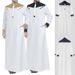 Men's Clothing new Muslim men's clothing Middle Eastern loose stand up collar contrast color long sleeved ethnic style one piece robe_viptrois.com
