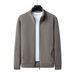 Men's Clothing Fleece Zip-Up Jacket Winter Warm Windproof Casual Outerwear For Middle-Aged Men – Lightweight & Stylish (Green, White, Brown, Beige)_viptrois.com