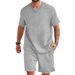 Men's Suits 2025 Summer New Men's Short Sleeved Shorts Fashionable Two Piece Suits Casual Outing Breathable Trend_viptrois.com
