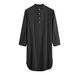2025 Spring New Muslim Sleep Robe Long Sleeve Solid Color Men's Extended Shirt_viptrois.com