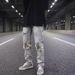 Suitable For All Seasons High Ripped Jeans Loose Trendy Street Casual Distressed Washed Vintage Cut Pants For Men_viptrois.com