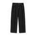Men's Clothing Color Bright Stitch Straight Leg Slightly Wide Jeans For Men Spring And Summer Loose Retro Casual Pants With Side Split Design Trousers_viptrois.com