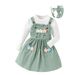 Children's clothing Girls fall and winter new pullover long sleeve cute flower suspenders dress with hat set_viptrois.com